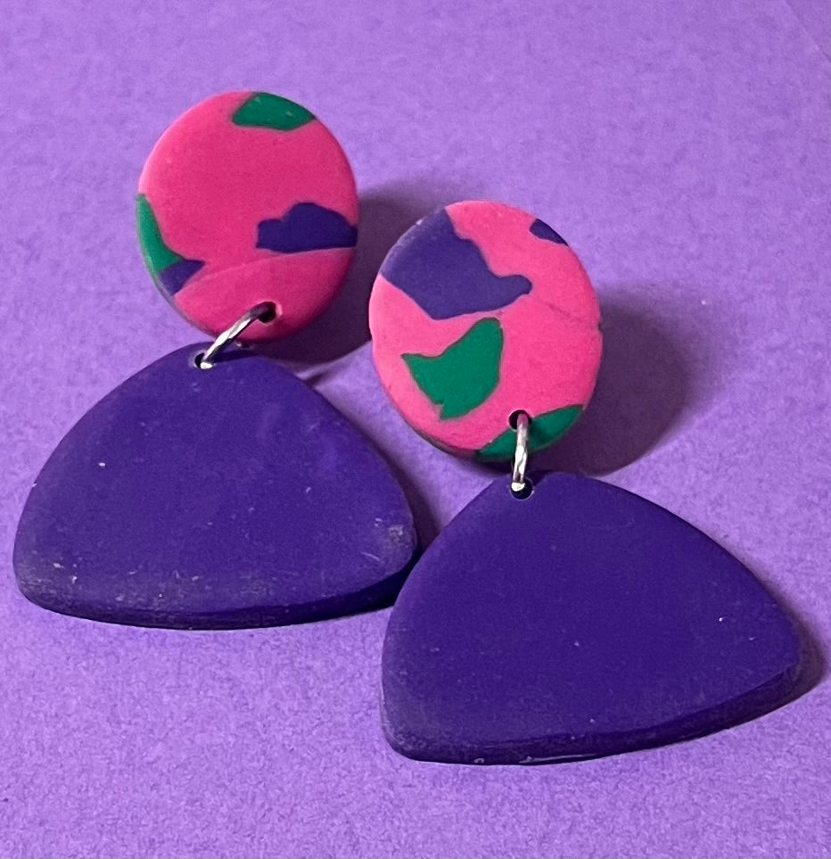 lilafarbene Ohrringe, handgemacht, leicht zu tragen,