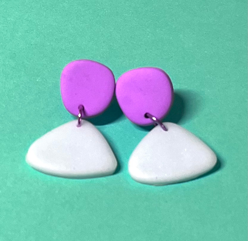 Handgemachte Ohrringe mint und violet