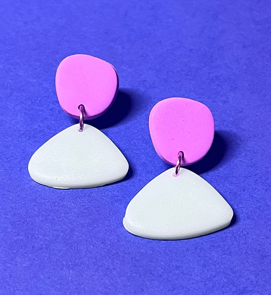 Handgemachte Ohrringe mint und violet